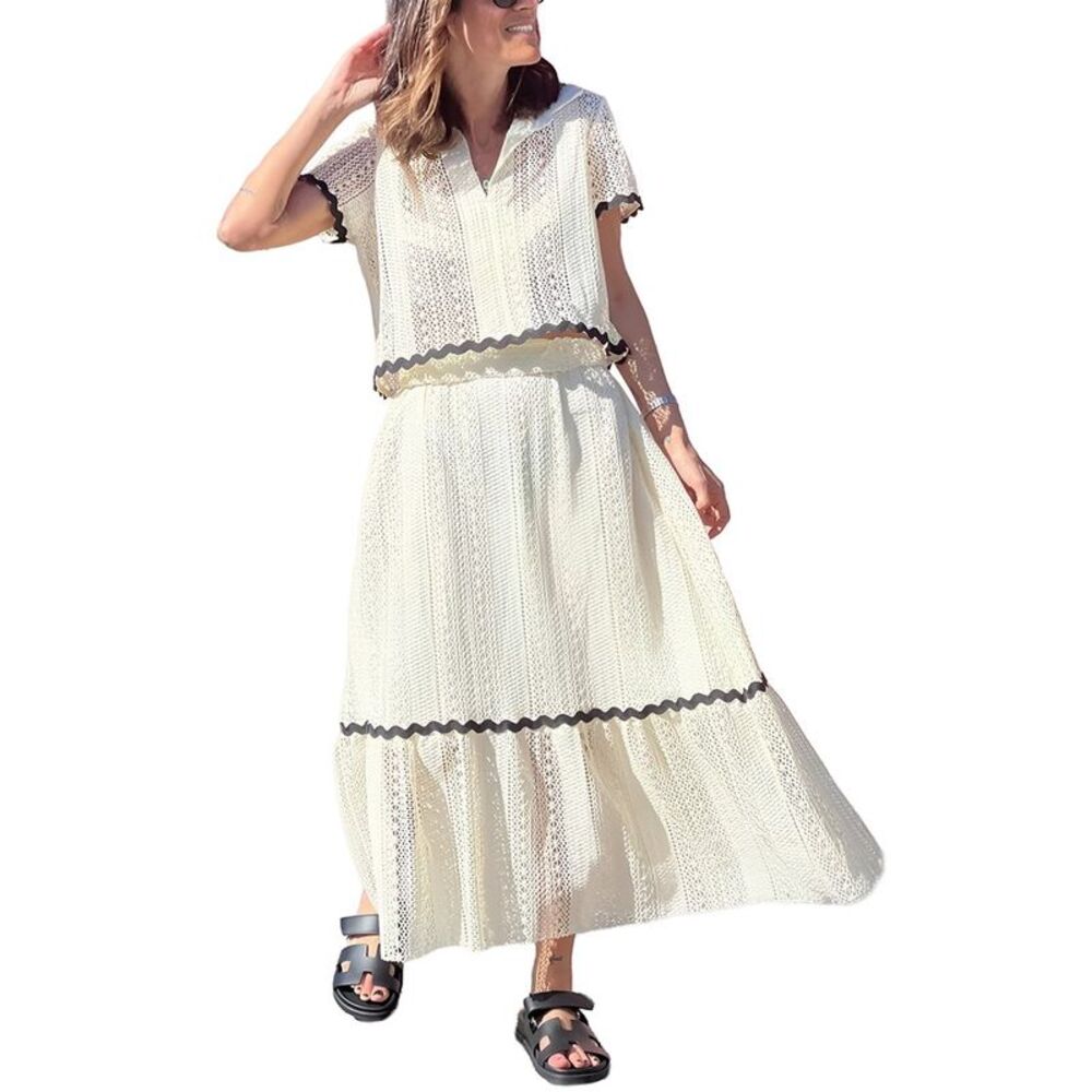 Camila Blanco Womens  2Pc Blouse & Skirt Set